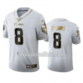 Camiseta Hombre NFL Minnesota Vikings Kirk Cousins 8 Nike Blanco Golden Edition 100th